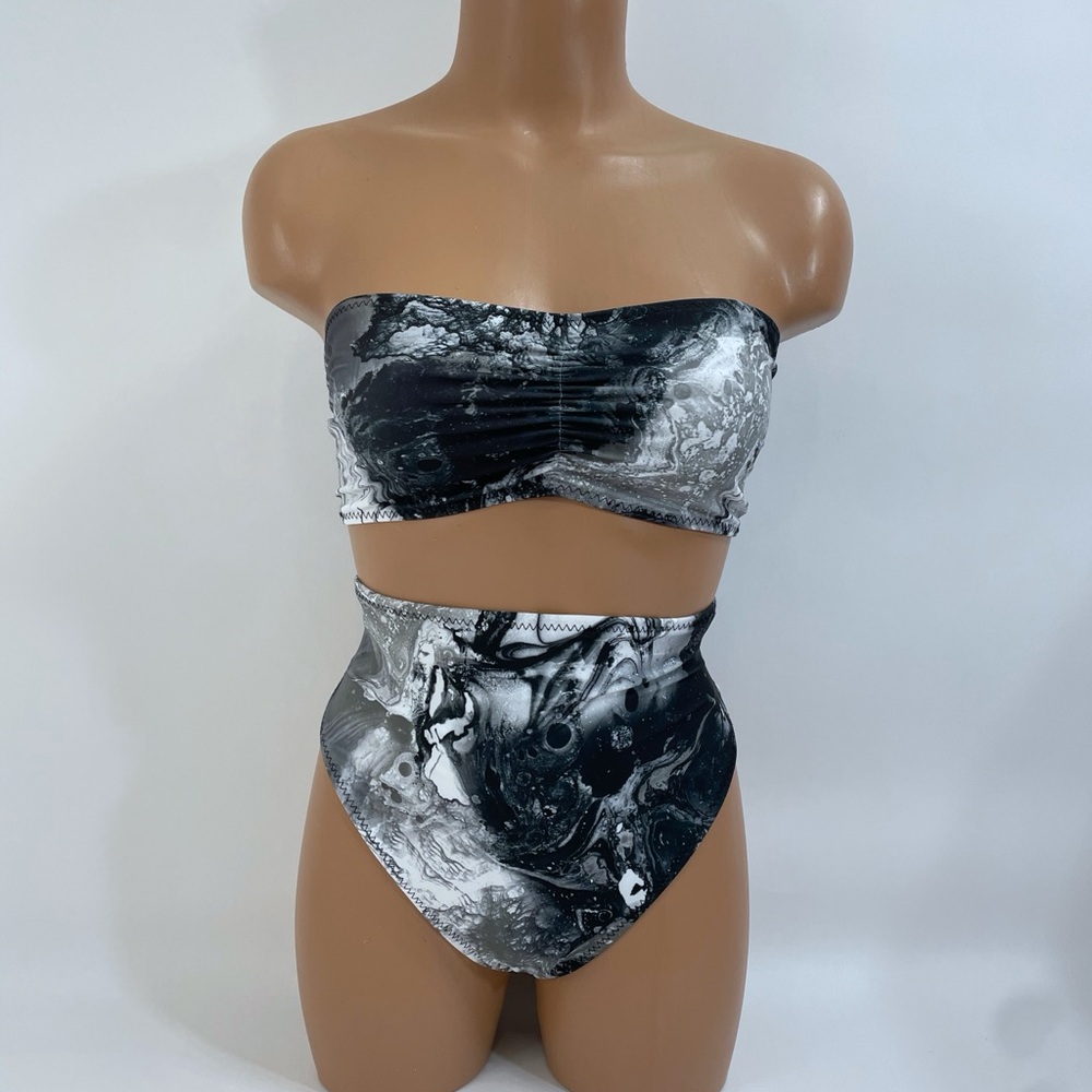 High waisted high cut bikini bottom cheeky swimsuit